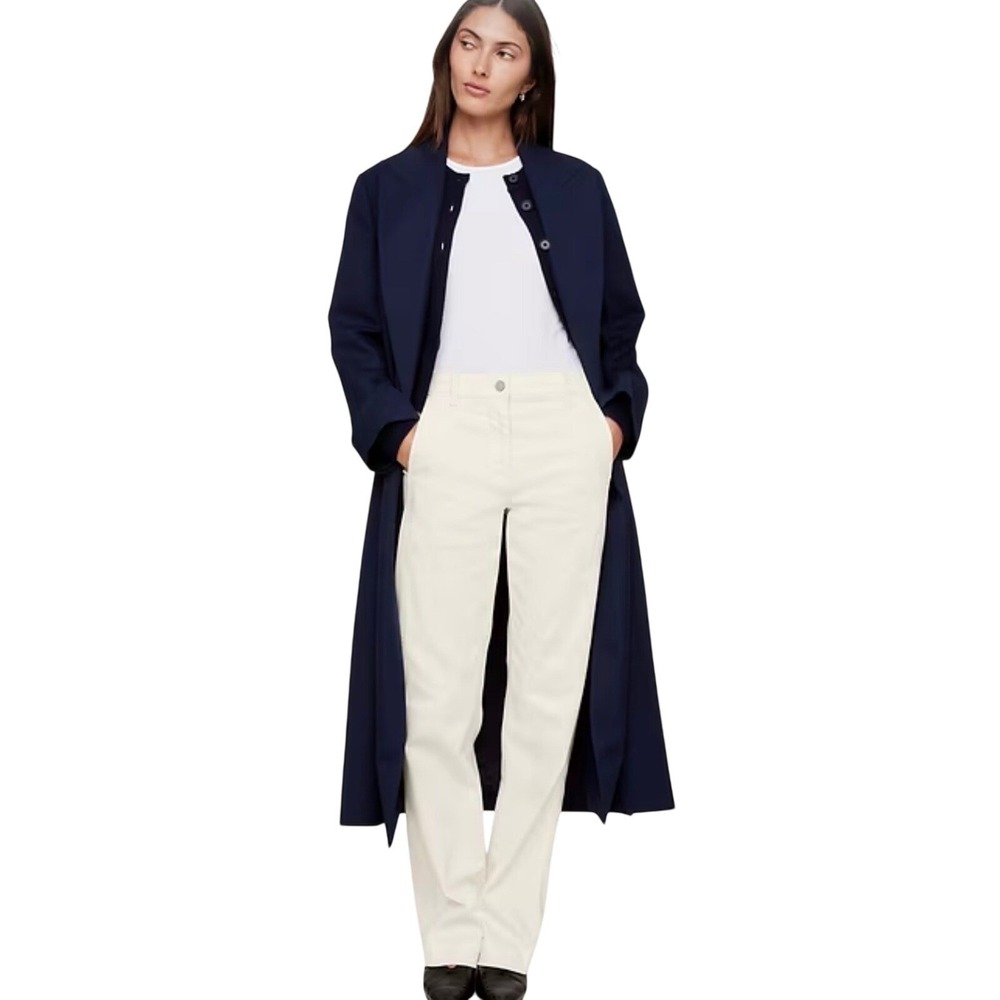 Banana Republic Women's Weekender Straight gi Pants Cream Size 14 - Picture 1 of 9